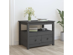 Vidaxl Mesa De Centro 71x49x55 Cm Pinho Maciço Cinza