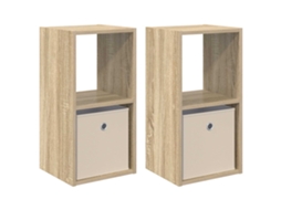 Conjunto de 2 Mesas de Cabeceira MAISON EXCLUSIVE Carvalho Sonoma 30,5x27x59,5 cm