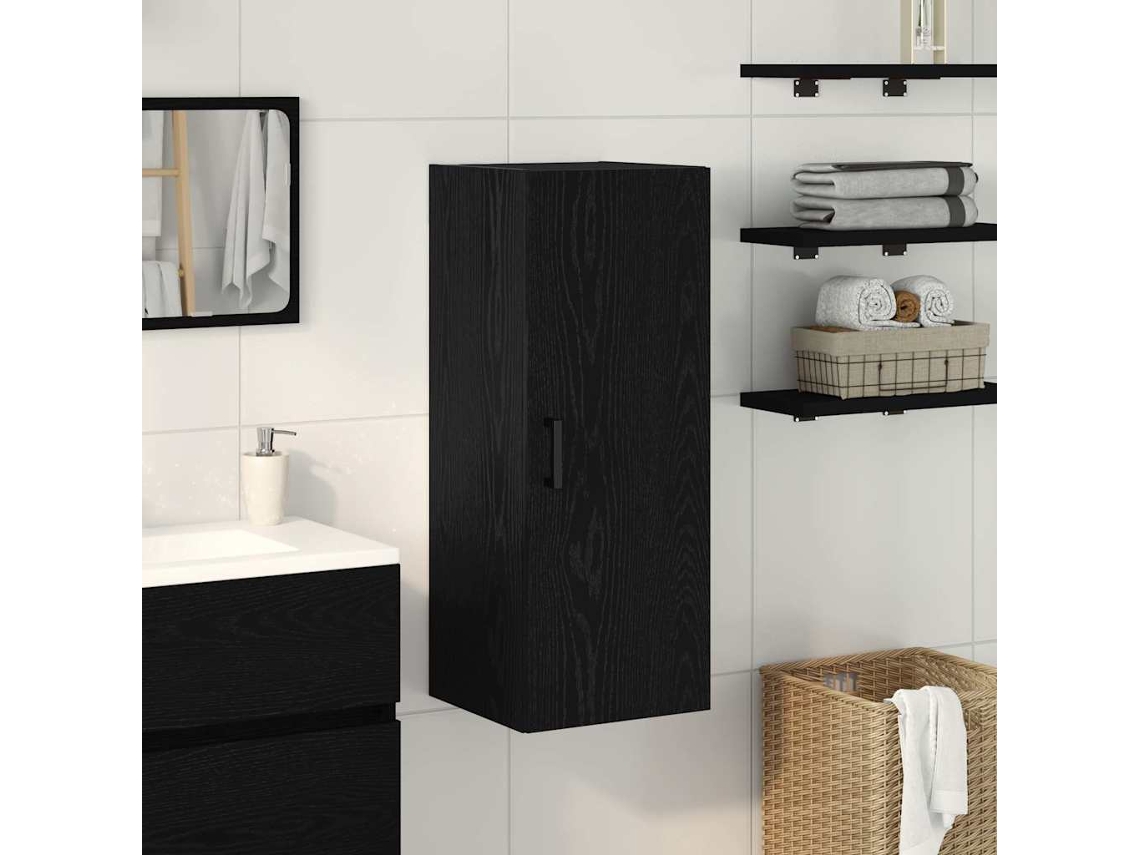 Armario de pared de roble negro 34,5 x 34 x 90 cm Madera de ingeniería