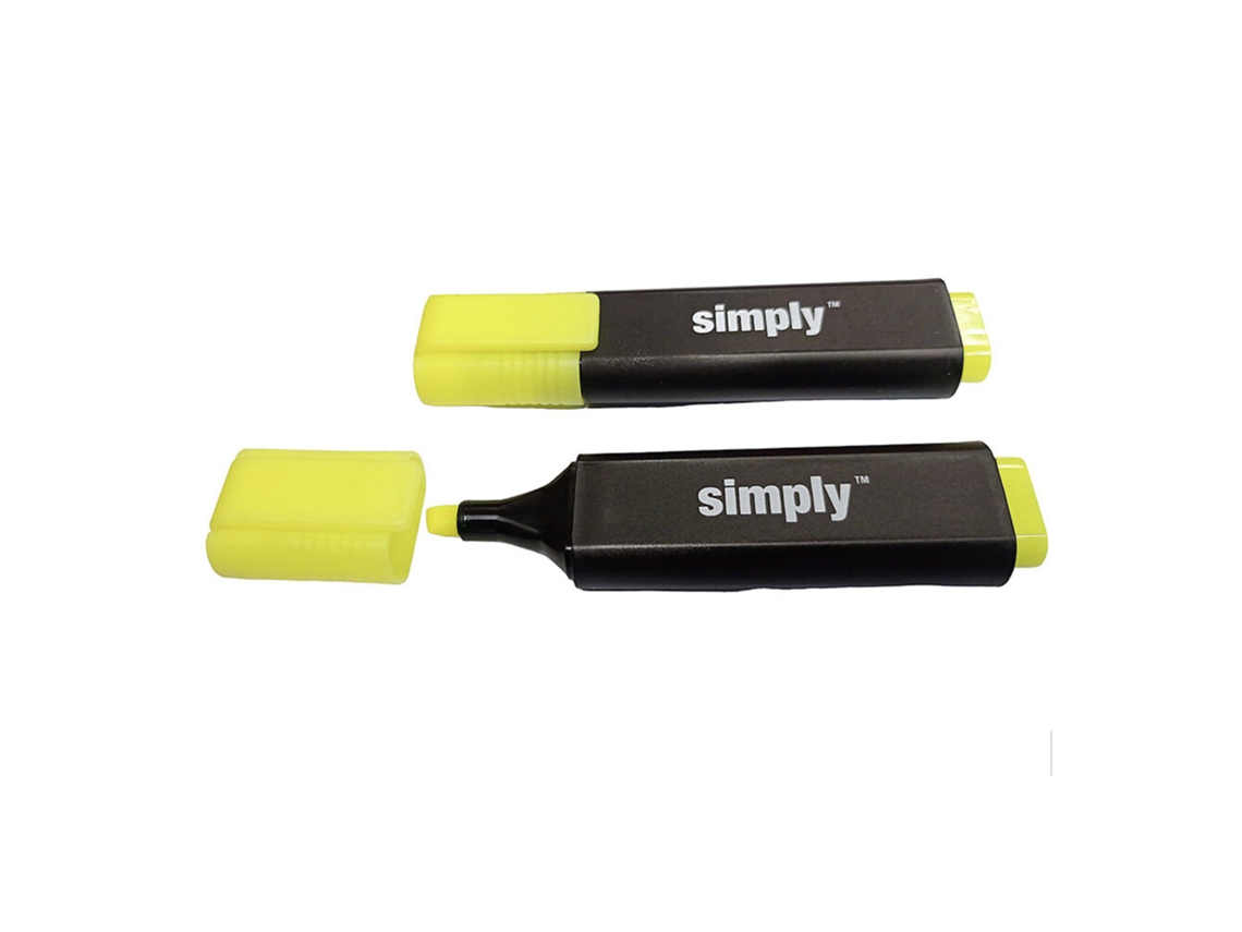 Simply Marcador Fluorescente, Ponta Biselada, Amarelo