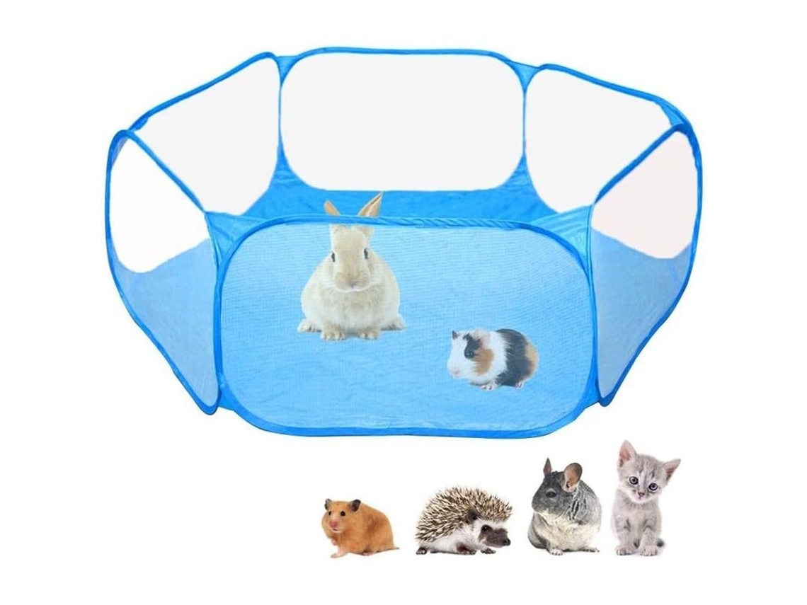 Jaula transparente para pequenas mascotas, abertura automática, fácil transporte, azul, S/MARCA