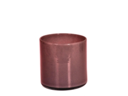 Porta velas Rosa Escuro Vidro 12x12 Cm BRILVIBERA