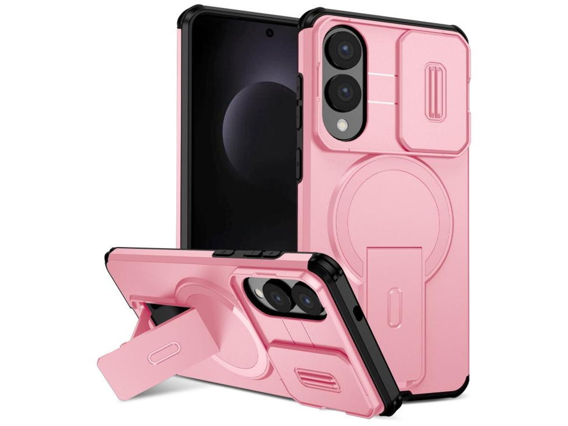 Capa Zruxe Compativel Com Samsung Galaxy S25 Edge 5g (suporte Magsafe - Protecao Deslizante - Rosa)