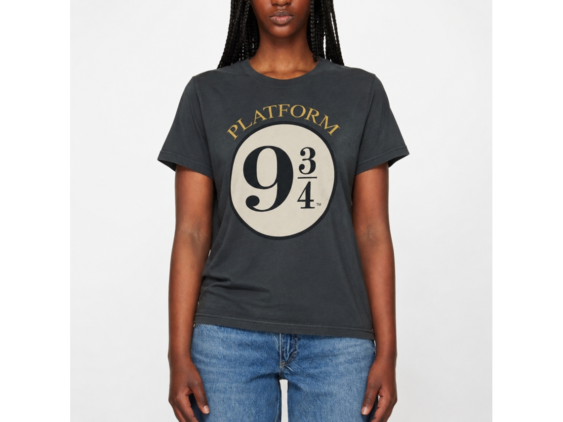 Rockinstone Harry Potter Platform Nine And Three Quarters Black T-shirt Size:xl