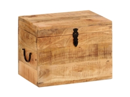Vidaxl Caixa De Arrumação 39x28x31 Cm Madeira De Mangueira Maciça