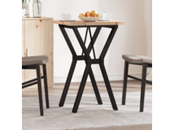 Vidaxl Mesa De Jantar Estrutura Em Y 50x50x75,5 Cm Pinho/aço