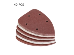 40 Peças De Lixa Triangular 140mm*90mm 60 80 120 240 Com 5 Buracos Para Lixadeira De Polimento