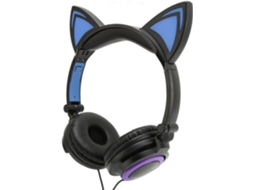 Fones De Ouvido Annadue Com Orelhas Gato, Fone De Ouvido Dobrável Com Fio E Luz Led, Alto Falantes De 40mm, Para Tablets