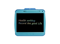 Tablet De Escrita Digital Recarregável De 9 Polegadas Com Tela Lcd, Linhas Coloridas (azul) E Prancheta Eletrônica Transparente.