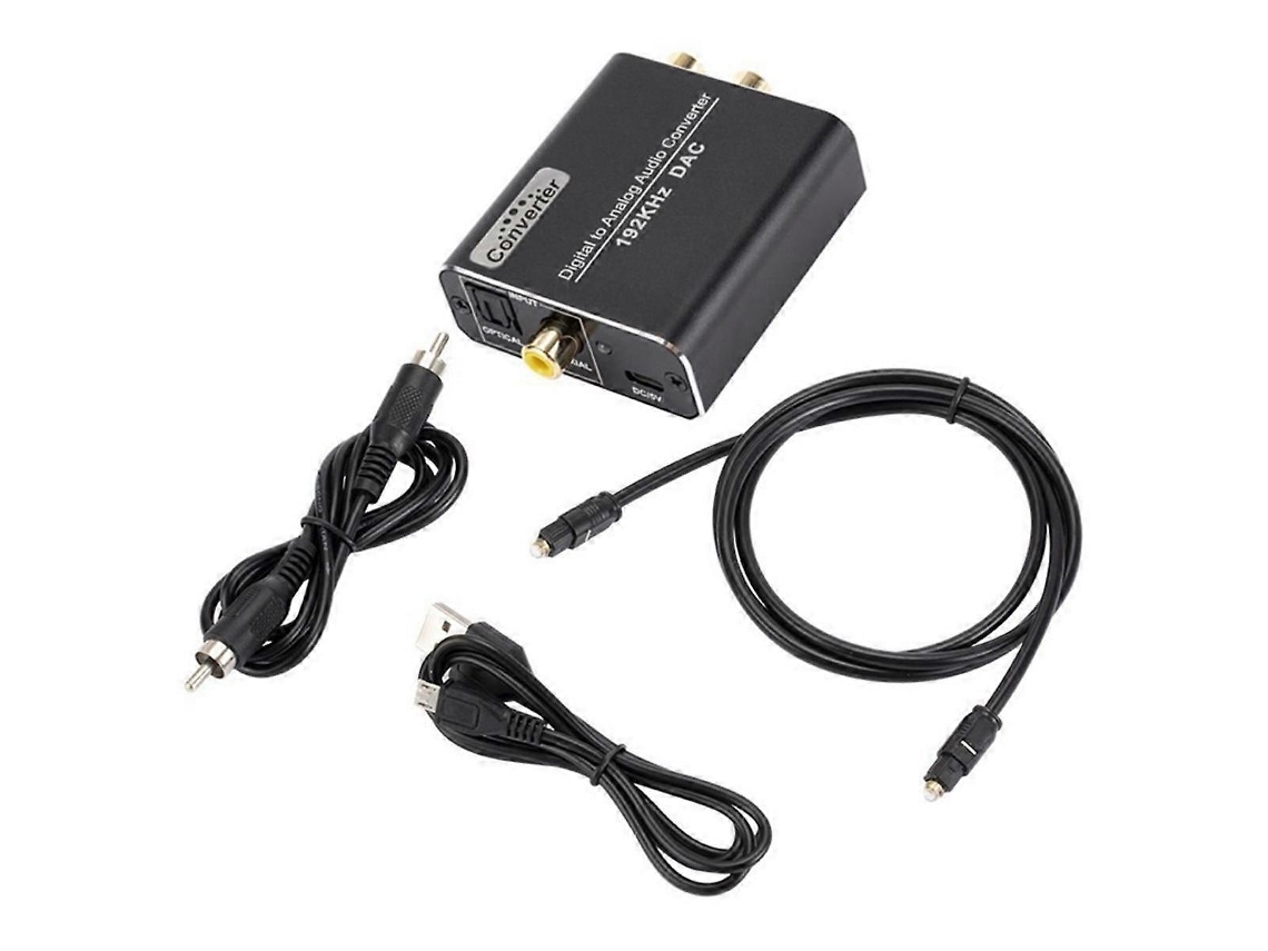 Conversor de áudio digital para analógico (DAC) de 192 kHz, cabo analógico estéreo RCA óptico/coaxial E/D de 97 cm. Slowmoose