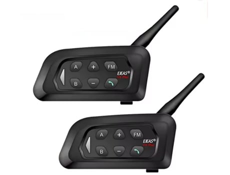 Kit de intercomunicação para capacete de motocicleta Ejeas V4 Plus (pacote com 2) Comunicação de até 1200 metros