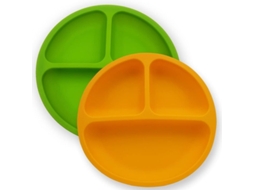 Pratos de Silicone Nova Line, 2 unidades, com divisões para bebê | S/MARCA