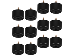 Conjunto De 12 Pés Redondos De Plástico Preto 40x25 Mm Para Móveis E Sofás.