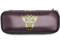 Este estojo com estampa da Coruja e outros animais, de grande capacidade, é ideal para a escola, para a mesa de trabalho e para adultos.