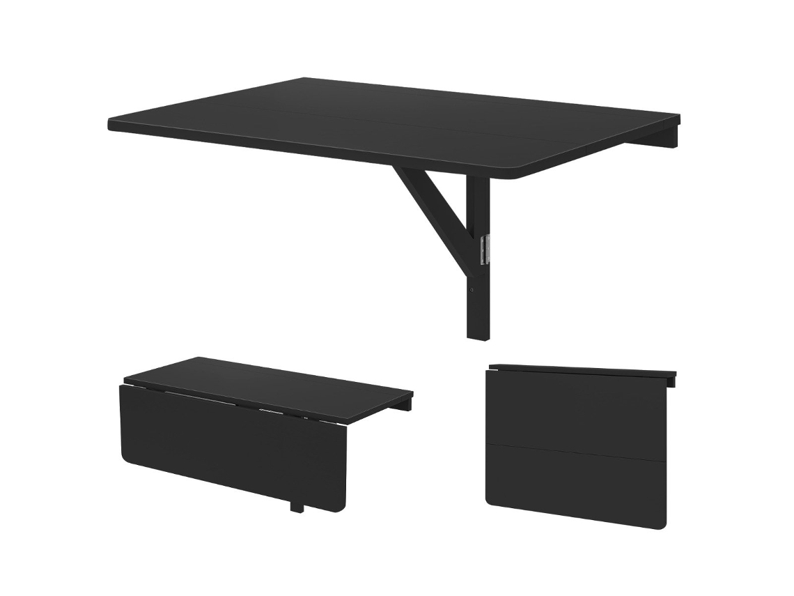 Mesa Dobrável Montada Na Parede Que Economiza Espaço Mesa De Cozinha Mesa Dobrável De Parede 80 X 60 Cm Preta Northio