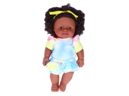 Boneca Bebê Africana Simulada Preta Encantadora De 12 Polegadas