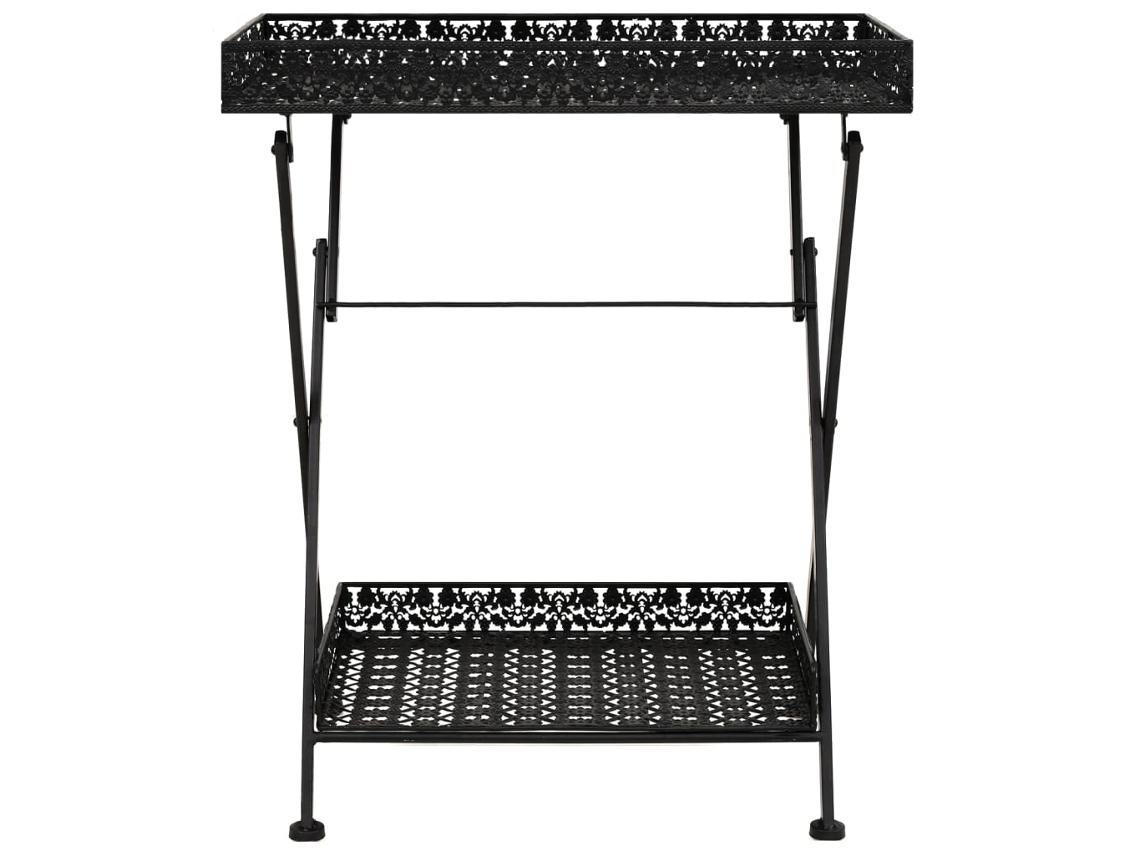 Mesa Dobrável Chá Estilo Vintage em Metal Marrom MAISON EXCLUSIVE (58x35x72 cm)