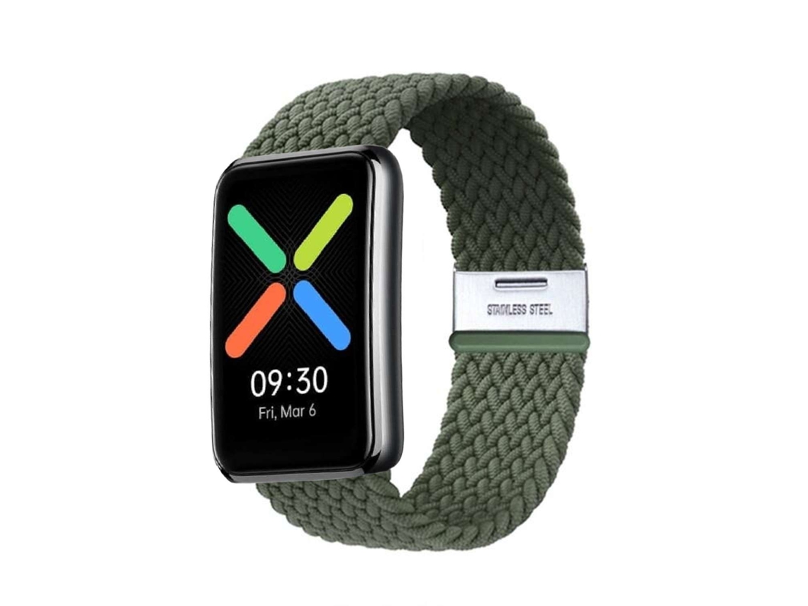 Bracelete Pulseira Entrançada Flexível para Oppo Watch Free Verde