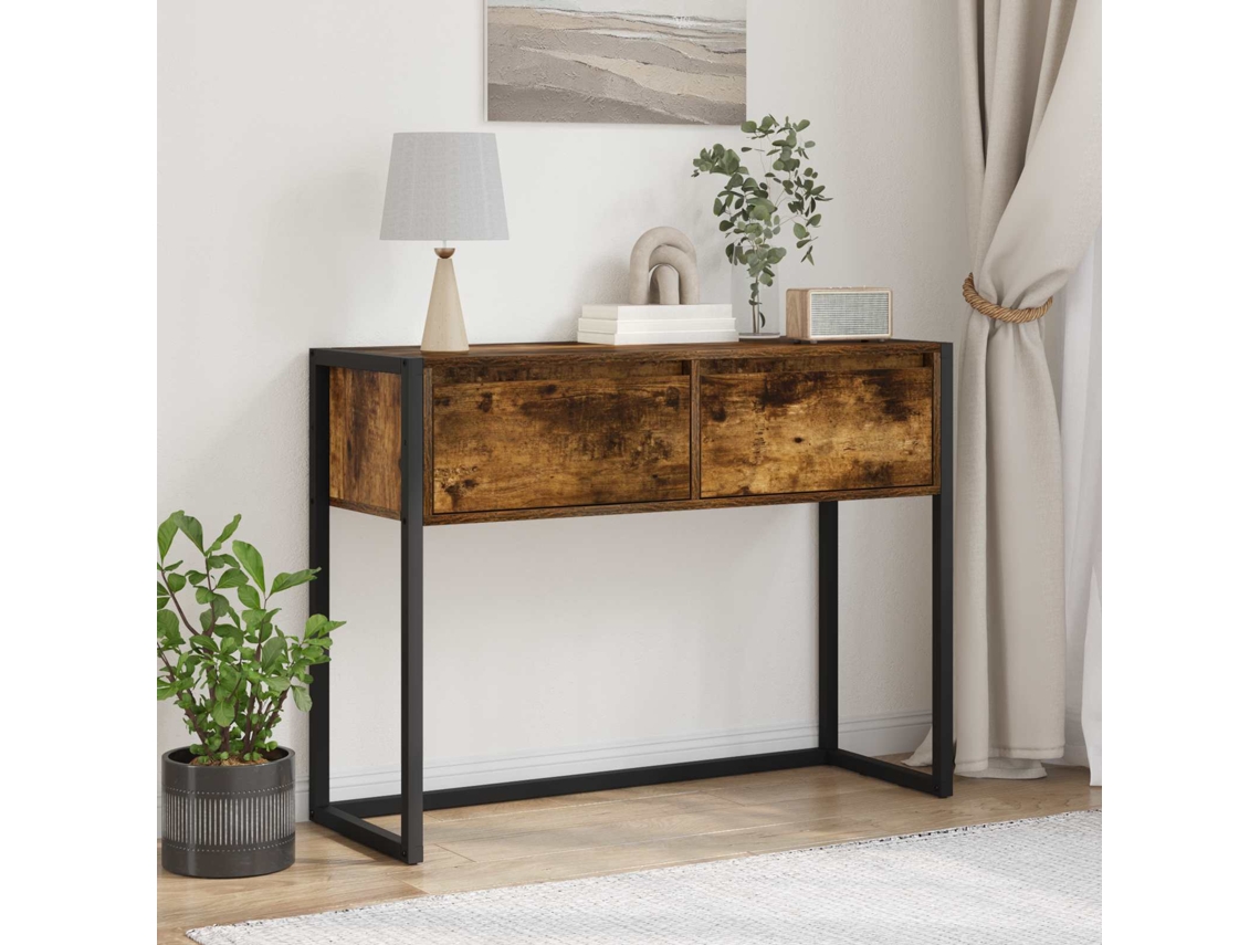 Vidaxl Mesa De Apoio Carvalho Fumê 100 X 36 X 75 Cm