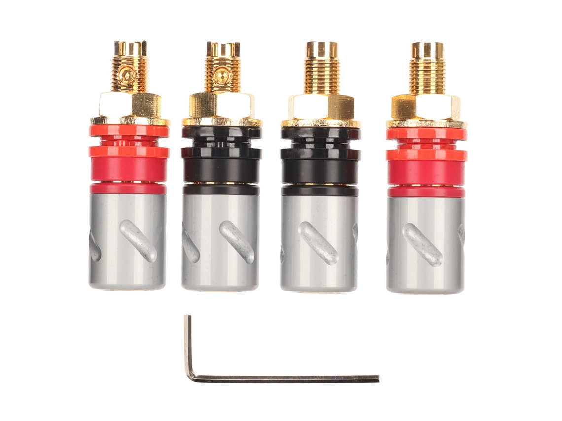 Terminais De Amplificador (conectores Banana 4mm, Platina De Ouro 24k)