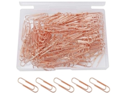2026 200 Clips de Papel Oro Rosa, 28mm de Acero Inoxidable, Suaves Y Duraderos (1.1")