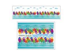 Frisos De Parede Peixes Oceânicos Coloridos Pvc Decorar Quartos Infantis Banheiros