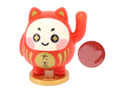 Gato Da Sorte Decorativo Solar Vermelho Carro Lar Café