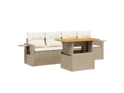 Garden Sofa Set, Garden Sofa Sets Vidaxl Bege Rattan / Vime (n/a)