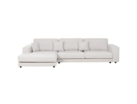 Sofá de esquina BELIANI Lofoten de Poliéster Branco 350x187x86