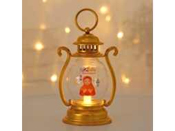 Laxiscreed Lâmpada Decorativa Led Ramadan Lanterna Pequena Redonda Dourada