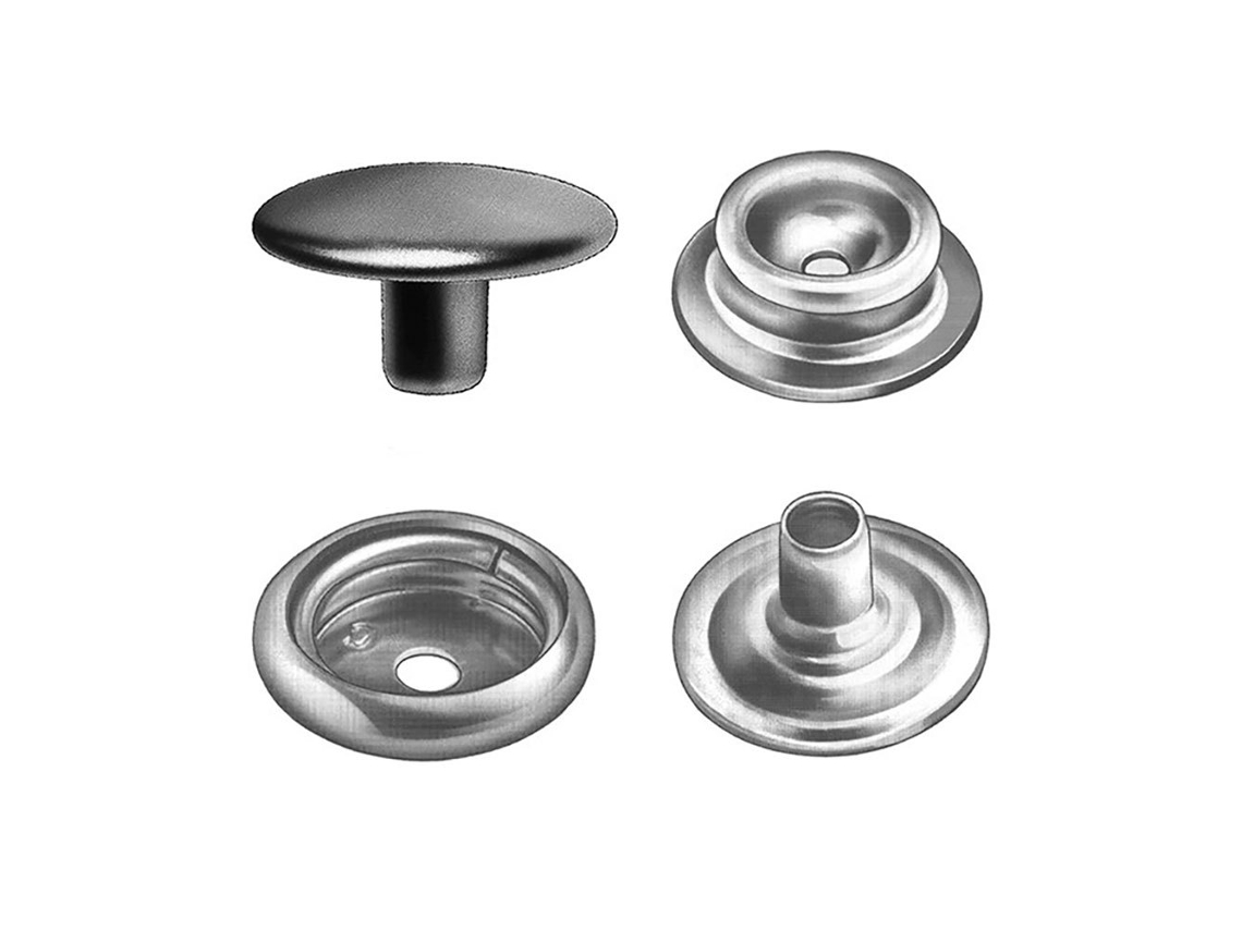 Botão Toldos Prateado 15 Mmplastimo