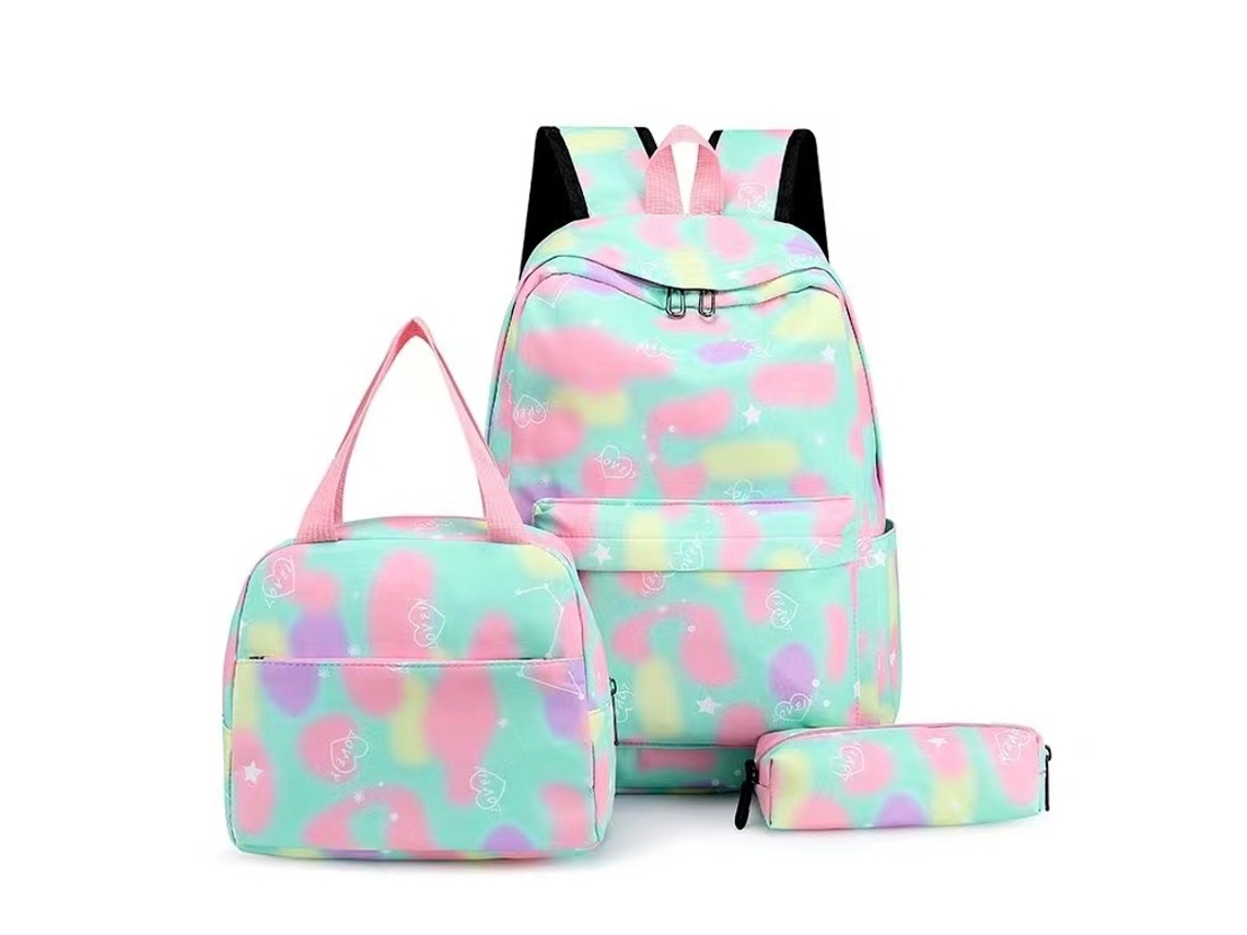 Mochila Escolar De Três Peças Para Estudantes 11