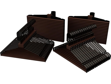 Cabide de Metal com Barra de Madeira e Entalhes Cor Preto Antiderrapante e Resistente Cabides para Roupas COM-FORT HOUSE