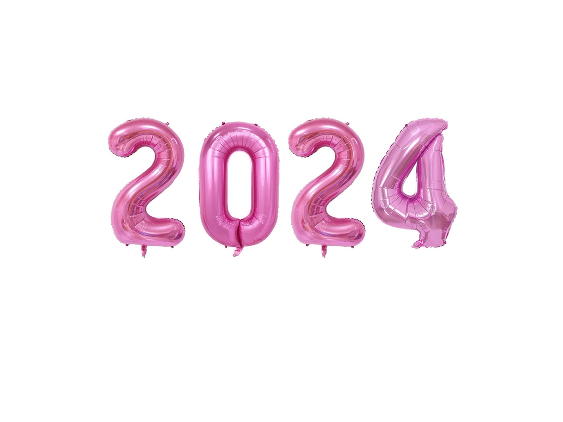 Laxiscreed Balões De Folha Com Número 2024 Para Festa E Decoração De Ano Novo