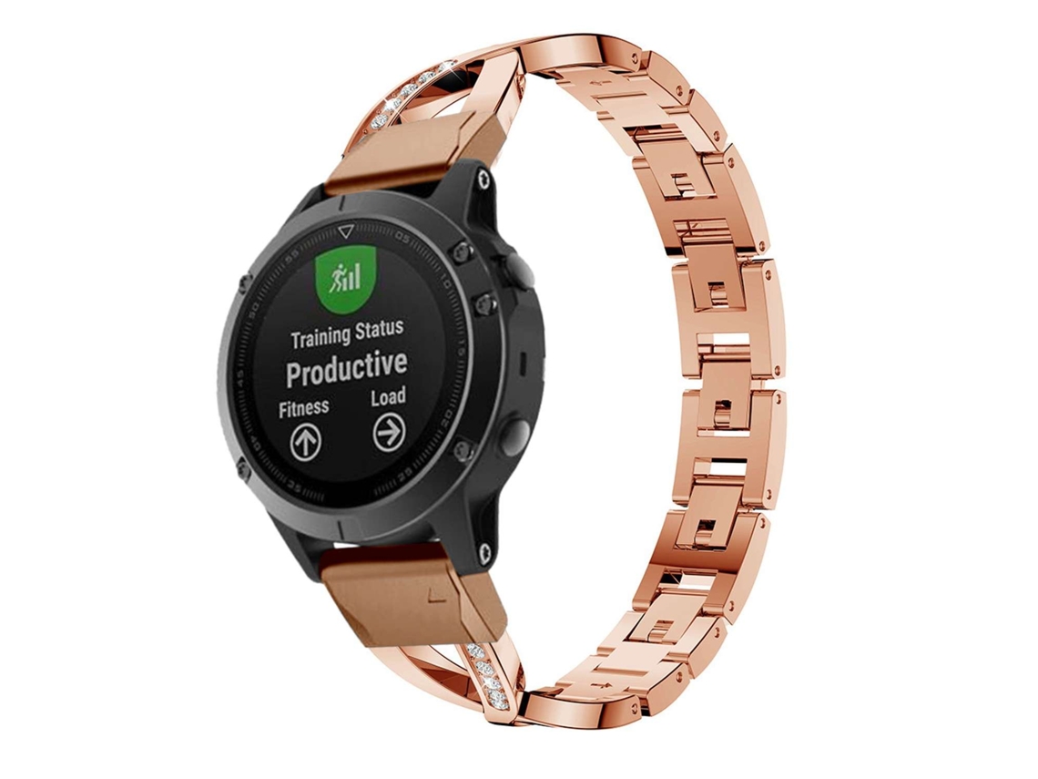 Bracelete Pulseira Aço Luxury para Garmin Instinct Solar Surf Edition Rosa Dourado