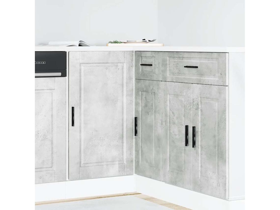 Vidaxl Armário Base Cozinha Porto Derivados Madeira Cinzento Cimento