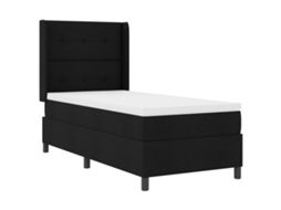 Conjunto 1 Cama Box Vidaxl Preto Tecido (90 X 200 Cm)