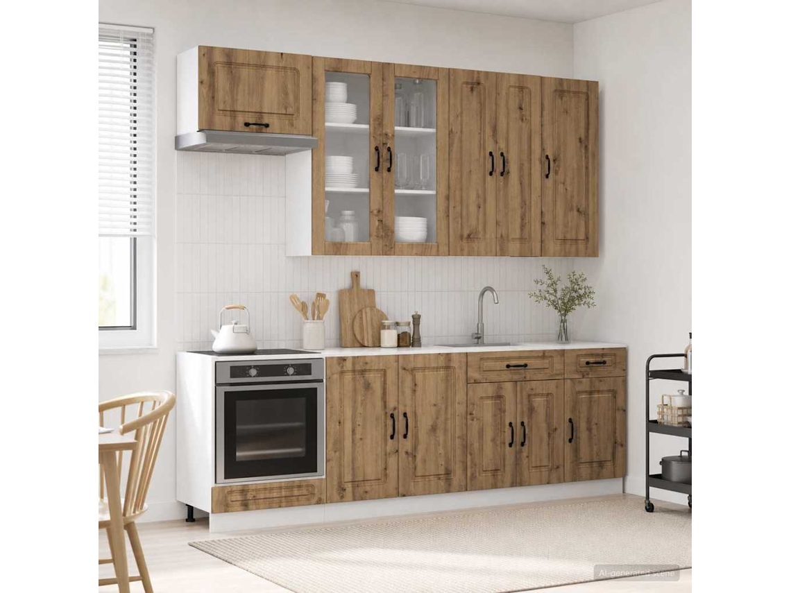 Vidaxl Unidade De Cozinha Kalmar 8 Unid. Carvalho Arttisan