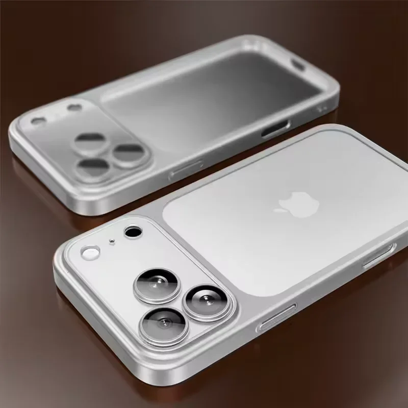 Capa Transparente Eletroplaqueada Para Iphone (iphone 17 Pro Prateado), Com Protetor De Lente.