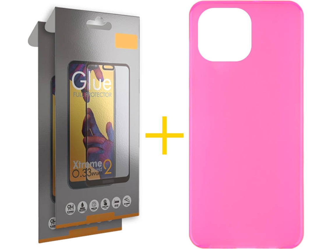 Capa e 2 Películas Apple iPhone 13 Pro Max SKYHE Liso Rosa