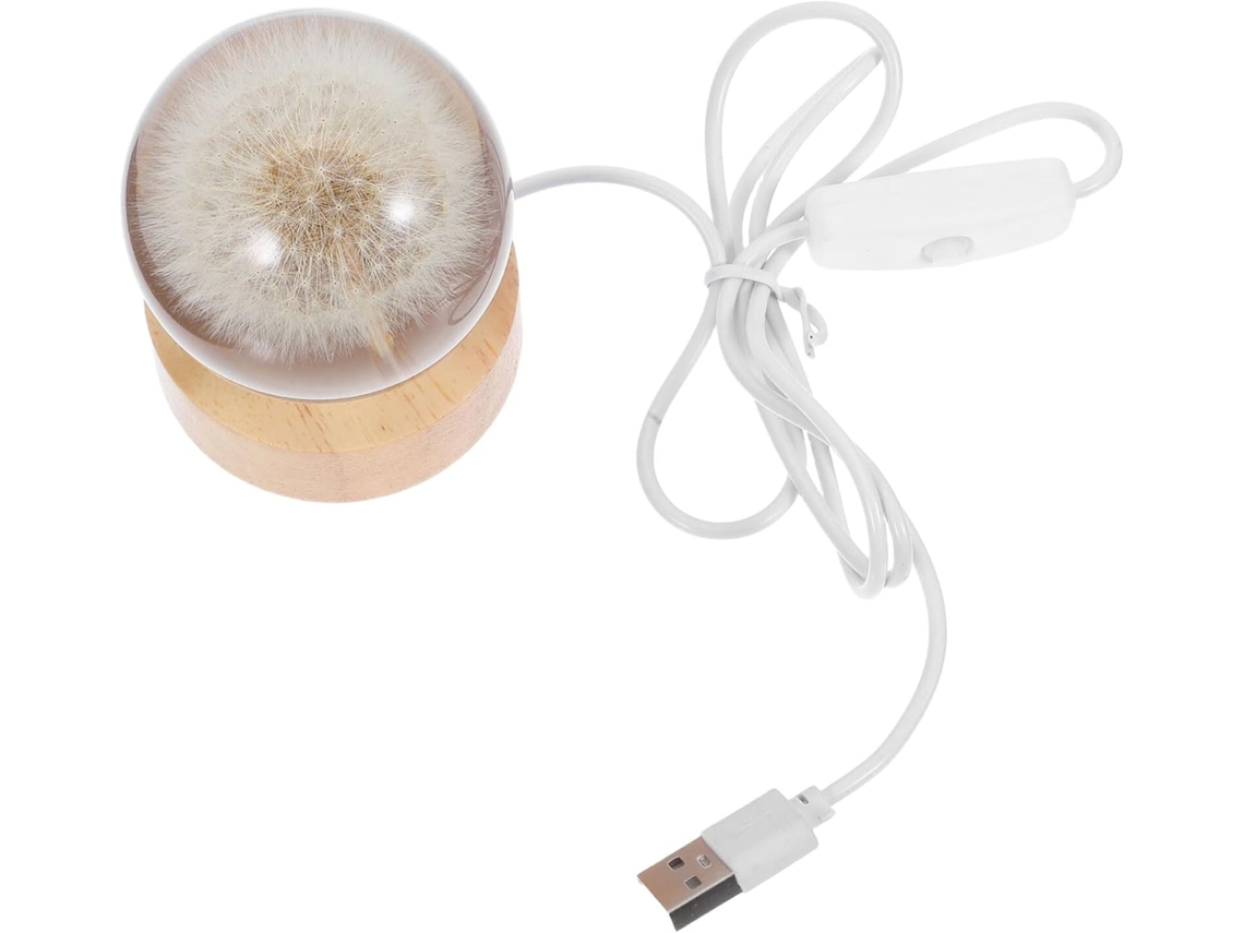 Luminária Noturna Esférica De Cristal Com Dente-de-leão Angoily 6cm
