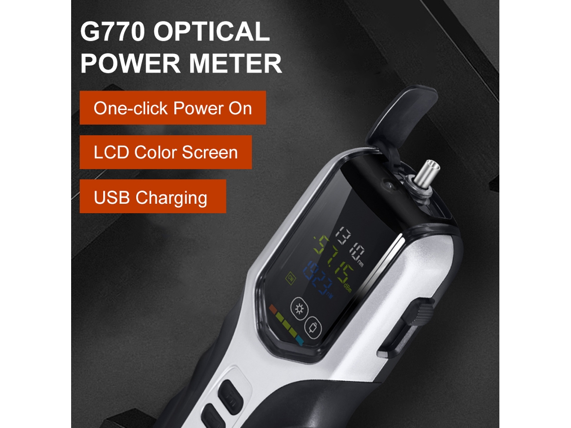 Medidor De Potência Óptica Portátil Recarregável -70~+3dbm 7 Comprimentos De Onda
