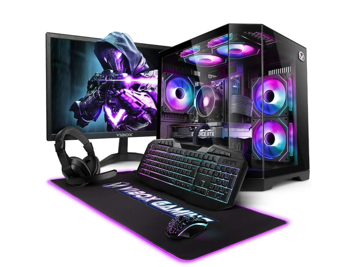 Vibox V-581 Gaming Pc Completo • 23'' Monitor • Ryzen 5 5500 4,2 Ghz • Rtx 5050 8 Gb • 16 Gb Ram • 500 Gb Ssd • Windows 11 • Wifi