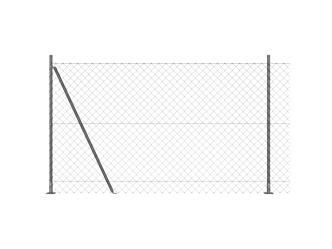 Conjunto 1 Poste De Cerca Vidaxl Cinzento Aço (10 X 1,6 M)