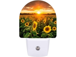 Luminária Led Quarto, Banheiro, Corredor, Luz Noturna, Com Sensor De Girassol, Estampa De Pôr Do Sol, Quarto