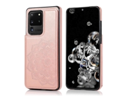 Capa Protetora De Pu+tpu Com Estampa Mandala E Fecho Duplo Para Samsung Galaxy S20 Ultra, Com Compartimentos Para Cartões, Suporte Para Celular E Port