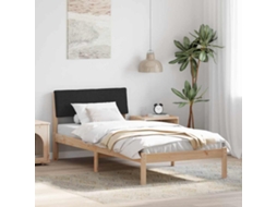 Vidaxl Estrutura Da Cama Com Cabeceira Castanho E Preto 90 X 190 Cm