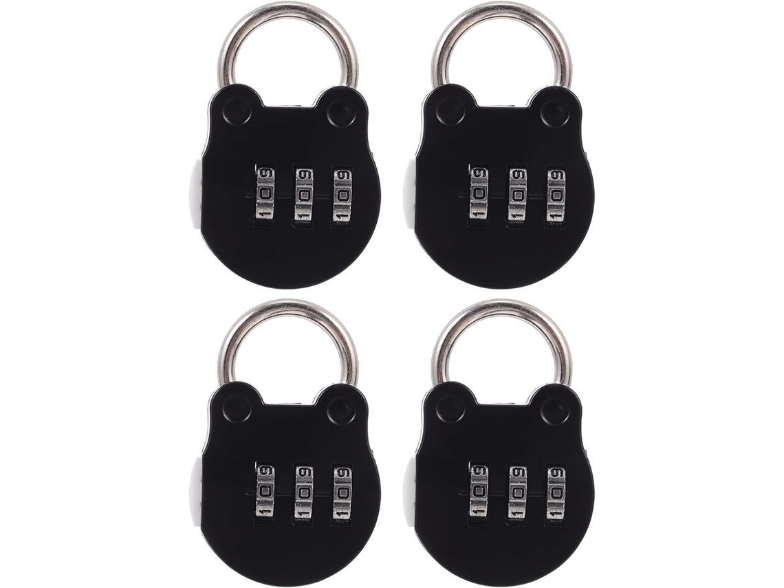 Conjunto De 4 Cadeados Combinação Metálicos Com Código Segurança Para