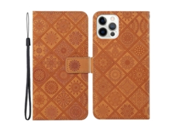 Capa Para Iphone 15 Pro Pele Sintética Castanho