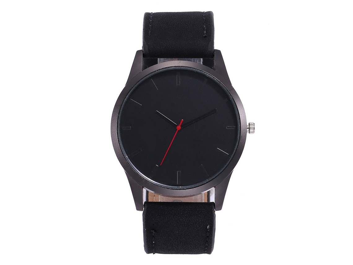 Relógio Masculino de Quartzo com Mostrador Redondo Pulseira de Couro Imitado Vansvar